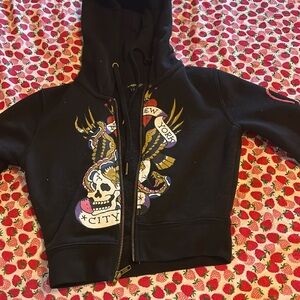 Ed Hardy zip up sweater xs never been used